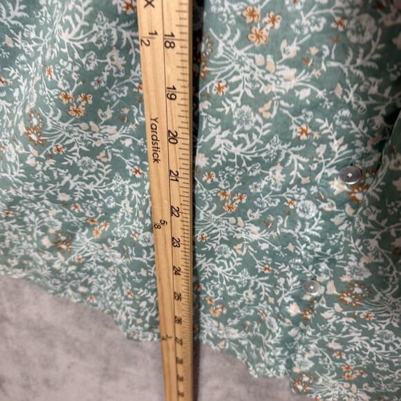 J Jill Sleep Top L Floral Colorblock Long Sleeves Button Up Collared Lightweight - Picture 6 of 9